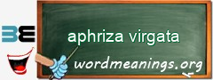 WordMeaning blackboard for aphriza virgata